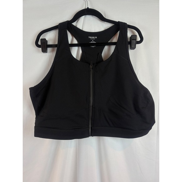 TORRID ACTIVE Black Zip Front Racerback Sports Bra Plus Size Torrid 4 - Picture 3 of 7